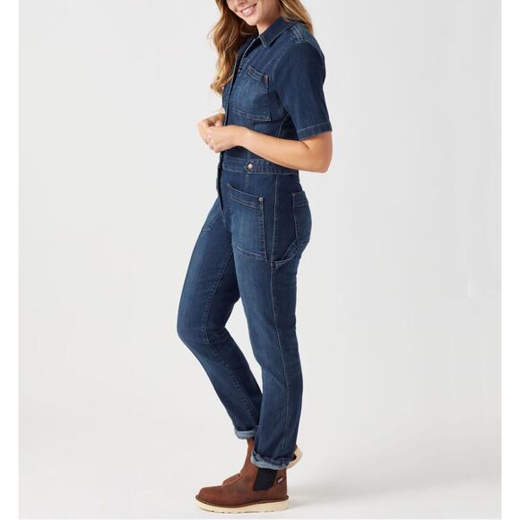 Duluth Trading Women's Double Flex Denim COOLMAX Coveralls Size 6 NWT Overalls - Picture 2 of 13